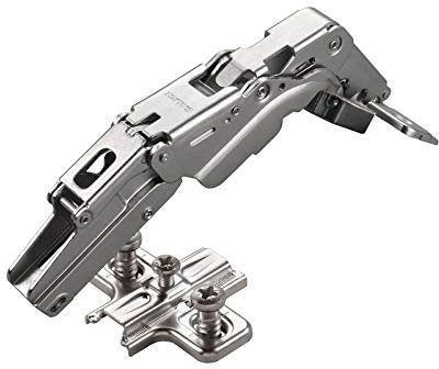 2 x Salice Topfband 155° Serie 200 Bohrbild T52 Mittelanschlag inkl. Kreuz-Montageplatte Höhe 6 mm mit vormontierten Euroschrauben und Langlochverstellung Möbelscharnier von SO-TECH®