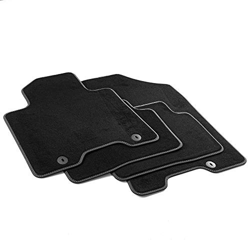 MDM PRO-5058 Fußmatten für Hyundai Tucson / Kia Sportage IV 01.2016>12.2021, Passgenau Velours Kunstlederkanten und doppelten Steppnaht Chromnähte