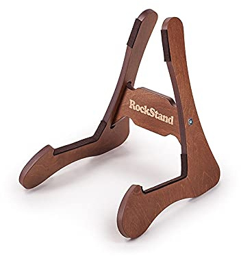 RockStand Ply Wood A-Frame Stand - for Acoustic Guitar & Bass - Dark Brown Finish
