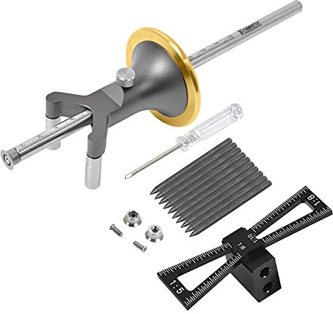 YOSELIN Markiermesser für Radmarkierungen Multi mit Dual-Funktion Holz Scribe Einsteckmesser Werkzeug Holzbearbeitung Radmarkierung für Radmarkierungen Streichmass Anreißwerkzeug(schwarz)