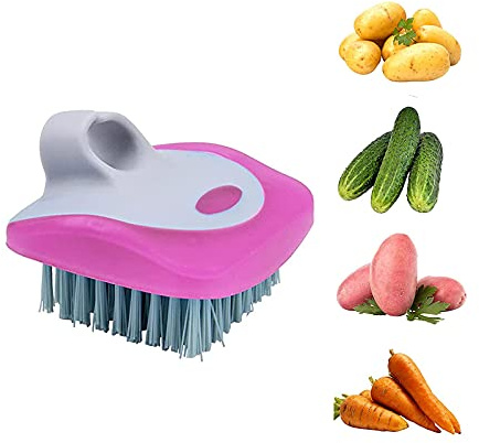 Scrubber for Food Potato Scrubber Mushroom Brush Mushroom Brush Vegetable Brush Scrubber for Food Flexible Bristles Potato Brush Vegetable Scrubber Brush (rose red)