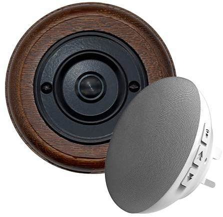 Modern Living Round Wireless Doorbell in Tudor and Black - Black Centre - Standard Plug in F5S