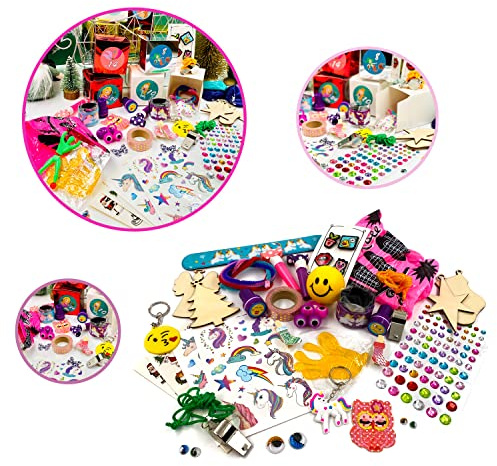 Oblique Unique® 24 kleine Geschenke für DIY Adventskalender für Mädchen zum Basteln und Spielen als Mitgebsel für Kinder Kindergeburtstag