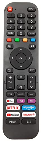 EARTHMA Replacement Remote Control for Hisense® VIDAA Smart TVs – EN2G30H EN2A30 – 4K UHD LED – Streaming Shortcuts – No Setup Required – Soft Press Buttons