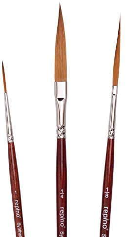 Repino Pinsel Set Schwertschlepper Schlepperpinsel Künstlerpinsel - Pinselgrösse 1, 1/8 und 1/4