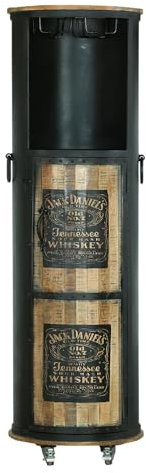 Whiskey Bar Jack L - Benisha Barschrank Whiskeyregal Minibar auf Rollen