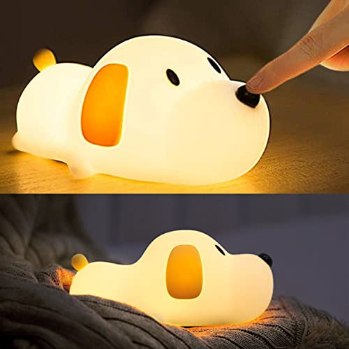 Dog Night Light, Cute Silicone Puppy Lamp Dimmable Portable Dog Lamps