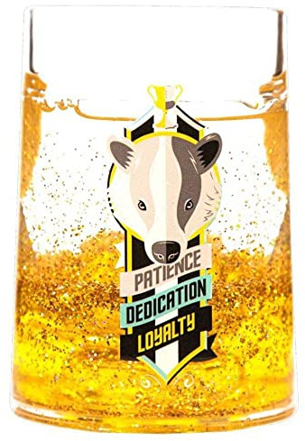 Ikon Collectables Harry Potter – Hufflepuff House Liquid Glitter Becher