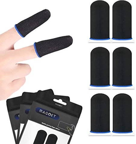 Magnet - Lot 6 Manchon Doigt Gaming Finger - Écran Tactile Optimise Tir, Touché et Visée Sensibles