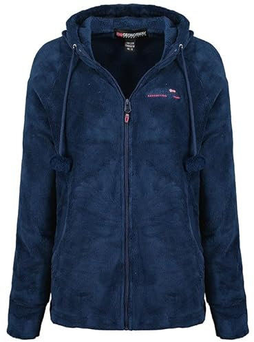 Geographical Norway Tilda Lady - Fleecejacke Damen Frauen Warm Schließen Zip - Jacke Fleece Herbst Winter Frühling Warm Frauen - Long Sleeve Pullover Weich Komfort Outdoor (Marineblau S)
