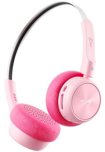 iKF R1 Auriculares Inalámbricos Retro, Auriculares Over Ear Bluetooth, 60 Horas De Reproducción, HiFi con Micrófono, Diseño Vintage, con Conexión Multipunto, Conexión De Doble Dispositivo, Rosa