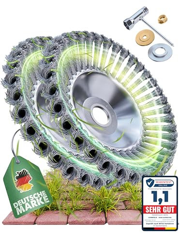 LAINFELD Spazzola per erbacce e decespugliatore | Misura universale con adattatore | Spazzola per fughe con accessori | Spazzola per erbe infestanti