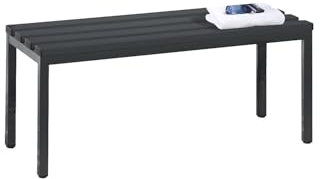 C + P Möbelsysteme C+P | Umkleidebank Basic | Kunststoffleisten | Länge 1000 mm | Schwarzgrau
