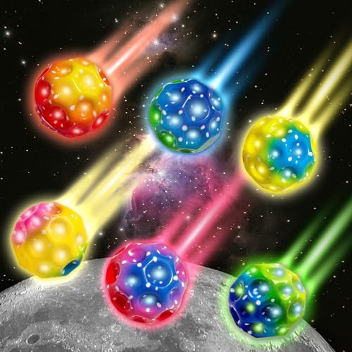 TZEKING 6 Stück Hohe Springender Gummiball,7 cm,Hüpfende Bälle in 6 Farben,Leicht zu Greifen,Geschenke für Jungen und Mädchen,Geeignet für Erwachsene zum Stressabbau