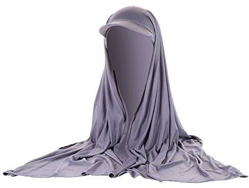 Chic Hijab Für Damen Türkisch Kopftuch Muslim Damen Visor Bandana mit Schirm Haarband Baumwolle Beanie Frauen Konfektionskleidung Schal Kleider, Muslim Weicher Jersey Kopftücher, Burka
