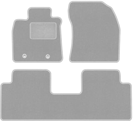 Velours-Fußmatten passend für Toyota Avensis III T27 2009-2018, Grau, OSLO | passend für Kombi/Liftback/Limousine; Velours-Teppich (Polypropylen), ca. 6,5 mm