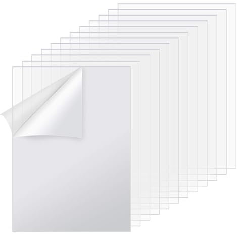 JIEHIN 12 Lastra Acrilica Trasparente formato A4, Spessore 2 mm, pannello acrilico trasparente in plastica rettangolari, per Cornice per Foto, Visualizzazione di Progetti, Pittura