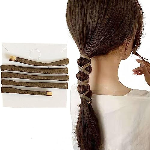 Keuyeo Persönlichkeit Pu Leder Haar Krawatten Frauen Haar Seil Flechten Pferdeschwanz Halter Haar Bands Einfache Bandage Haarband Zubehör