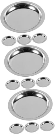 MAGICLULU 12 Pz piattino per bustine di tè sottobicchiere isolante sottobicchieri per candele tampone di vino rotondo vassoio lastre di porta bustine di tè acciaio inossidabile 304