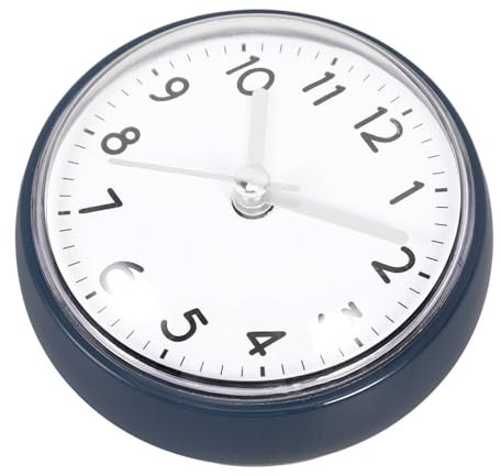 Yardenfun Reloj De Ducha con Ventosa, Pequeño Tamaño, Material Plástico Resistente, Color Blanco con Verde, Diseño Antiniebla, Uso Baño y Cocina, Sin Pilas, Fácil Fijación Azulejos
