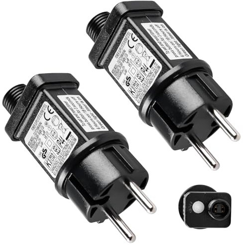 GOMETY 2 pezzi da 31 V 6 W LED trasformatore IP44 8 modalità di luce LED driver a bassa tensione adattatore trasformatore spina per luci natalizie luci timer funzione memoria