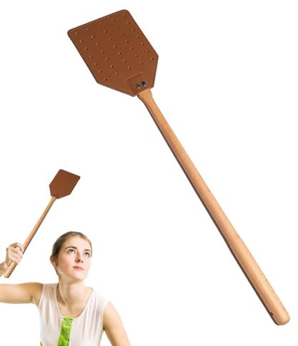 Leder Fliegenklatsche Innen Fliegenklatsche Fliegenklatsche für Garten Stabile Fliegenklatsche Leder Fliegenklatsche Stabil Ergonomisch Manuelle Klatsche für Haus Garten Terrasse Küche