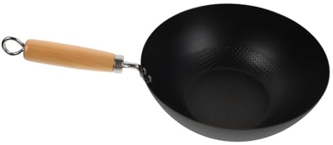 MAGICLULU Kleiner Wok Induktion aus Schmiedeeisen Praktischer und Vielseitiger Wok Induktion für Gasherd und Offene Flamme für Hausgebrauch