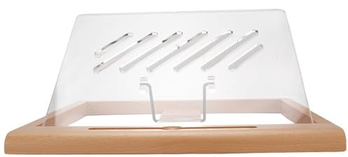 Beech Wood Tablet Drawing Stand, 5 Adjustable Angles Organizer Desktop Holder, Ergonomic Design Acrylic Digital Drawing Pad Stand With Pencil Slot