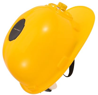 PRETYZOOM Schutzhelm-Fan Nacken-Sonnenschutz Reflektierendes Band Schutzhelm Aus Kohlefaser Netzhut Solarbetriebener Abluftventilator Automatisch Gelber Bauhut Baumpfleger Led Yellow Plastik