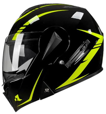 Klapphelm Motorradhelm ECEDOT Zertifiziert Modularer Integralhelm mit Doppelter Sonnenblende Motocrosshelm für Erwachsene Damen und Herren Scooter Mopedhelme 10,M=57~58CM