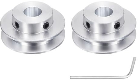sourcing map 2 Stück Einzelrillen-Riemenscheibe, 11 mm feste Bohrung, 40 mm Außendurchmesser, Aluminiumlegierung, mechanische Riemenscheibe mit Sechskantschlüssel für 6 mm PU-Rundriemen