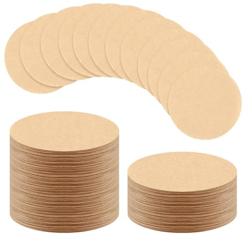 600 Stück ungebleichtes natürliches Kaffeefilterpapier, 6,4 cm, rund, kompatibel mit Aerobie Aeropress Kaffee- und Espressomaschinen