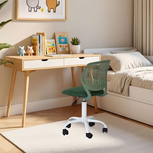 FurnitureR Sedia per bambini regolabile in altezza per scrivania, ergonomica, colorata con schienale e braccioli, sedia girevole a 5 ruote, per bambini da 3 a 10 anni, portata fino a 100 kg