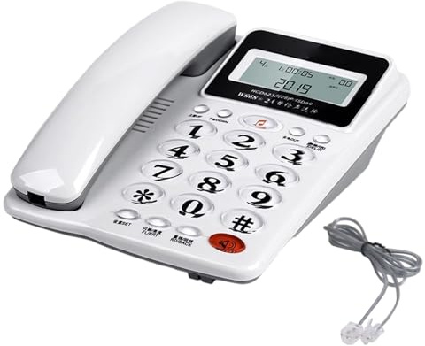Téléphone fixe de base pour personnes âgées analogique avec affichage des appels, petit bureau, chambre d'amis, téléphone fixe filaire pour usage domestique