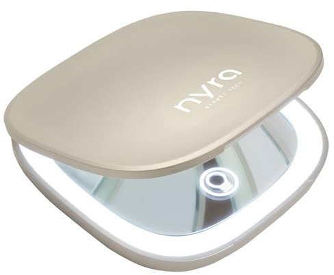 Nyra Espejo LED Recargable – 3 Modos Luz, Brillo Regulable, Aumento x1/x3