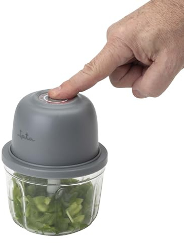 JATA JEPC1207 - Mini Picadora Eléctrica Recargable USB-C, Picadora Inalámbrica 430 ml, Cuchilla Acero Inoxidable 3 Alturas, Trituradora de Cocina BPA Free