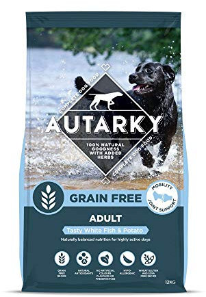 Autarky Grain Free Tasty White Fish and Potato Hypoallergenic Dry Dog Food with Mobility Joint Support, 12 kg