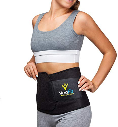 VEOFIT Fascia per Sudorazione Addominale per Uomo & Donna - 2 Taglie Regolabili (XL-XXXL) OFFERTI: Fodera + Guida per Addominali scolpiti e Pancia Piatta