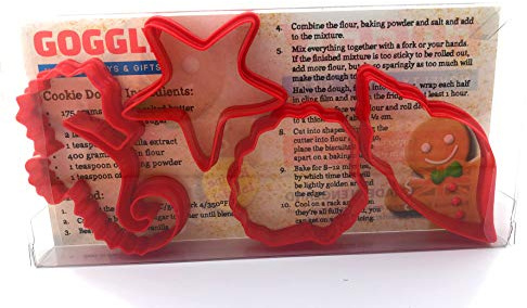Sea Shells Cookie Cutter Set of 4 - Clam Shell, Snail Shell, Starfish & Seahorse Cookie Cutter, Biscuit, Pastry, Fondant Clay Cutters