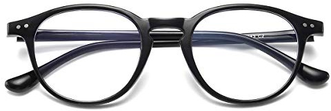 Blåljusfilter glasögon datorglasögon utan synliga antiblåljus klassisk rund Frame gaming glasögon för kvinnor män