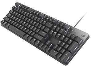Logitech Teclado mecánico Iluminado K845ch, interruptores Cherry MX, Patas de inclinación Ajustables Fuertes, tamaño Compacto, Carcasa Superior de Aluminio, 104 Teclas, Cable USB, Ventanas