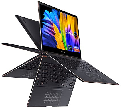 ASUS ZenBook Flip S 13 Ultra Slim Laptop, 13.3” 4K UHD OLED Touch Display, Intel Core i7-1165G7 CPU, Intel Iris Xe, 16GB RAM, 1TB SSD, Thunderbolt 4, TPM, Windows 10 Pro, Jade Black, UX371EA-XH77T