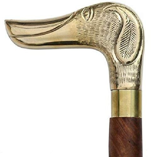 Vimal Nautical Gehstock – Designer-Gehstock mit Hundekopf und Messinggriff aus Holz – handgefertigter Gehstock für ältere Menschen