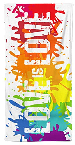 Power Towel das Coole Fitness & Sporthandtuch mit Einer Botschaft | LGBT Gay Lesbian Edition | Größe 50 cm x 100 cm | POWERTOWEL Handtuch Mikrofaser Baumwolle (Love is Love, 50 x 100 cm)