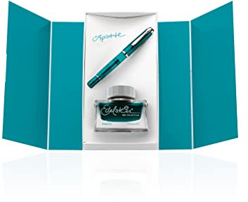 Pelikan Füllfederhalter M205 Apatit M mit passender Tinte Edelstein 50ml Geschenkbox
