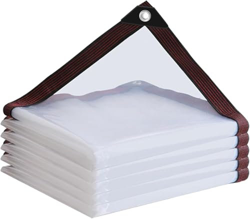 Tarpe Transparente avec Couverture d'œillets - bâche pour Meubles de Jardin, fermes, balcons (Bord Noir, 1x1m)