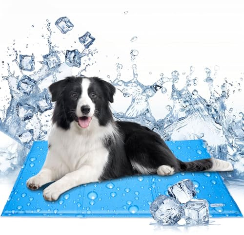 Nobleza Kühlmatte Hund, Kühldecke für Hunde Katze, Kühlkissen mit Ungiftiges Gel, Hundekühlmatte Selbstkühlend für Haustiere & Menschen, 90x50cm