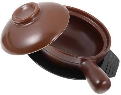 Warmhm Ceramic Casserole Handle for Stew Pot Kitchen Soup Pot Home Stove for French Onion Soup Bowls Household Stew Kitchen Cookware Ceramic Crafts