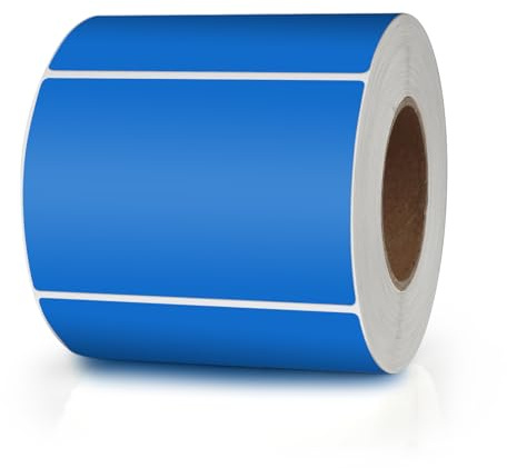 Meitaat Blau Rechteckig Aufkleber 76 x 50 mm Farbkodierung Etiketten | Selbstklebend Etiketten Umzug, Klebeetiketten zum beschriften, Rolle, Ablösbar 500 Stück