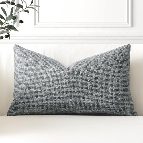 Artscope 1er Set Kissenbezug Einfarbig Wurfkissenbezug Leinen Kissenbezüge 40x60cm Moderne Dekokissen Kissenhülle Set Kissen Fall für Sofa Schlafzimmer Zuhause Dekor, Dunkelgrau